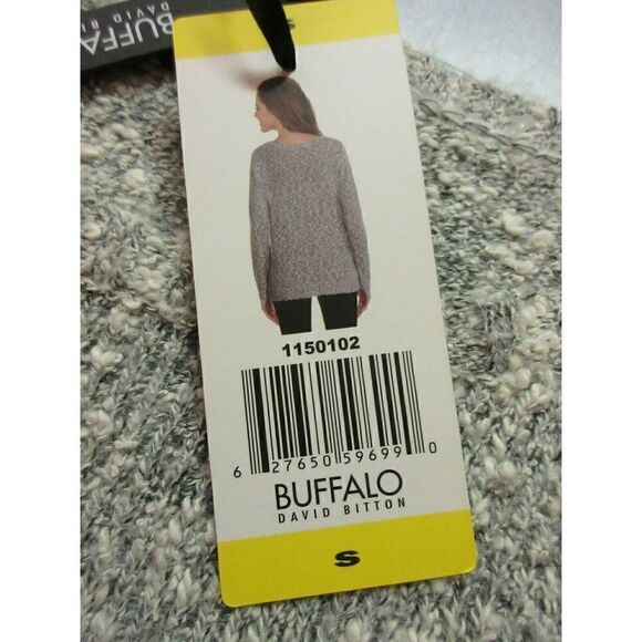 BUFFALO BY DAVID BRITTON PULLOVER GRAY & WHITE SIZE SMALL NEW NWT - Picture 4 of 4
